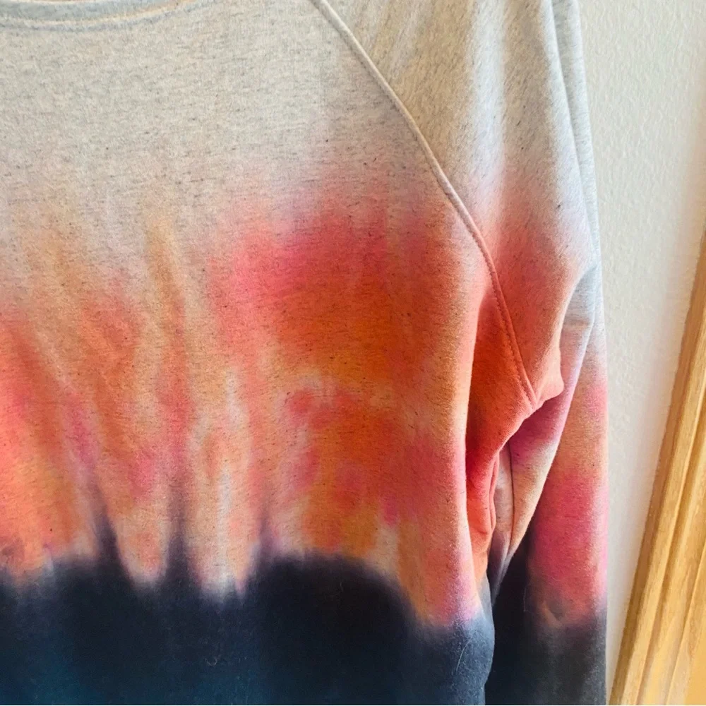 Sundry Pink Gray Dip Dye Tie Dye Sweatshirt 0